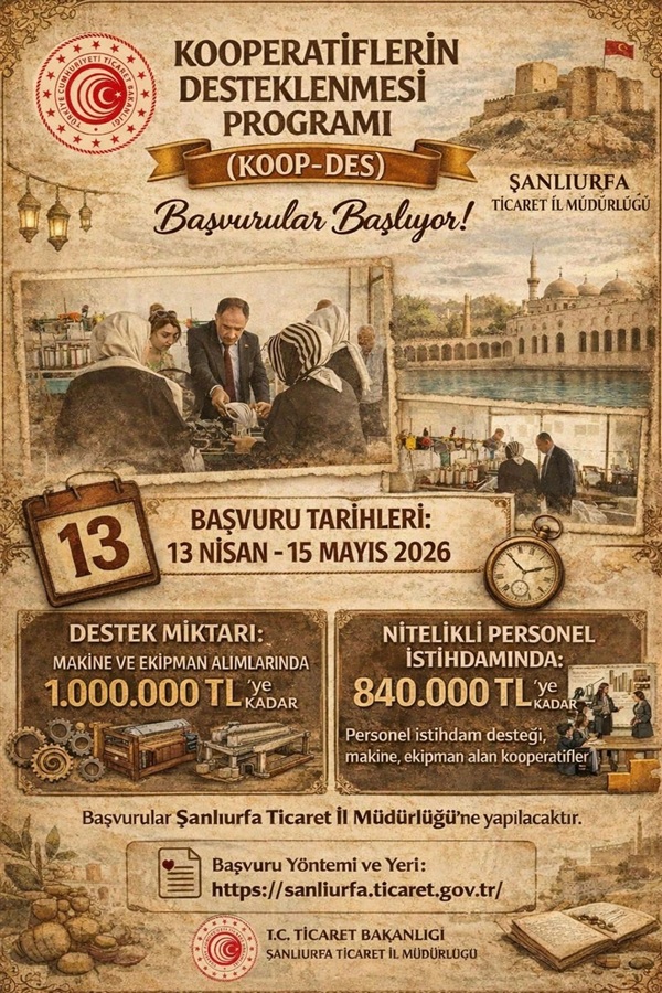 ŞANLIURFA’DA KADIN KOOPERATİFLERİNE DESTEK BAŞVURULARI DEVAM EDİYOR 