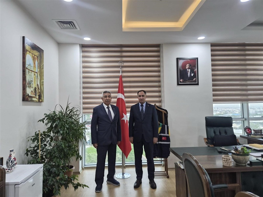 Romanya Şanlıurfa Fahri Konsolosu Sayın Mehmet ERDEM, Ticaret İl Müdürümüz Sayın İbrahim AKBAŞ’ı makamında ziyaret etti 